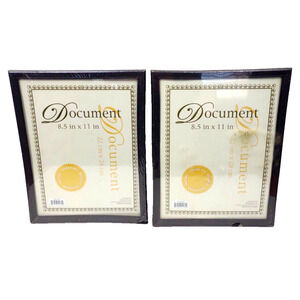 2 Pack Economy Document Photo Frames Black For 8.5x11 Picture Display F348 NOS